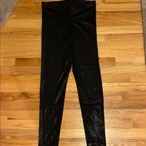 EC black leggings with shimmery tartan pattern